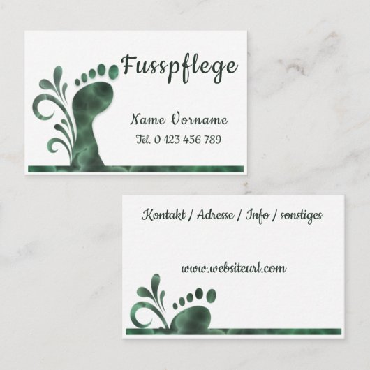 Fusspflege - Podologe Visitenkarte (Vorne/Hinten)