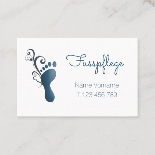 Fusspflege Podologe Visitenkarte (Vorderseite)