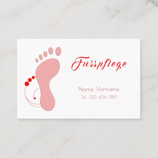 Fusspflege Podologe Visitenkarte (Vorderseite)