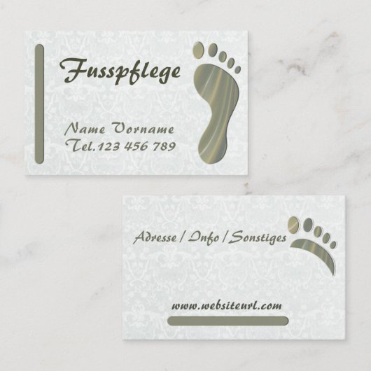 Fußpflege Podologe Visitenkarte (Vorne/Hinten)