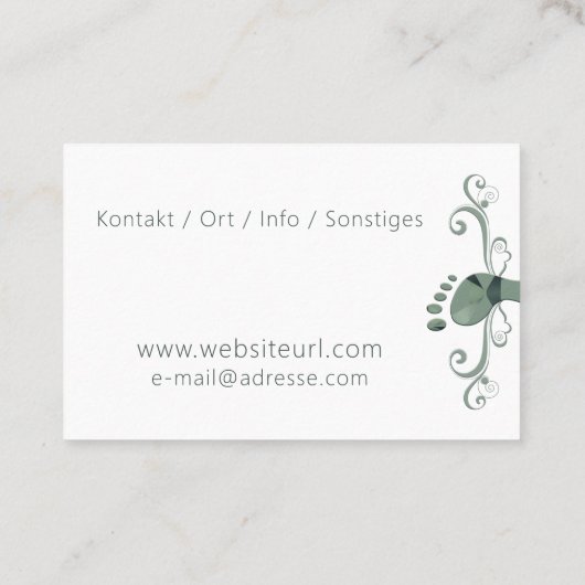 Fusspflege Podologe Visitenkarte (Rückseite)