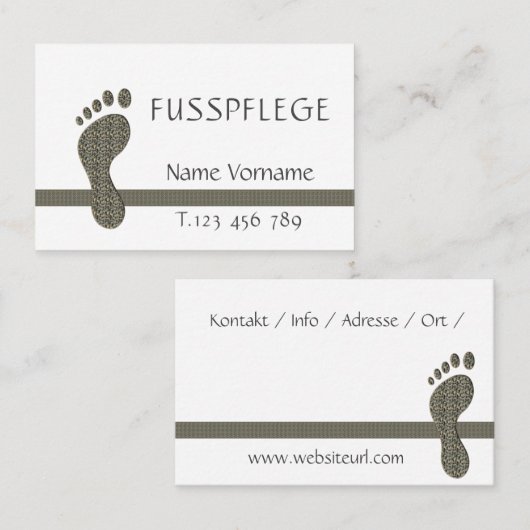 Fusspflege Podologe Visitenkarte (Vorne/Hinten)