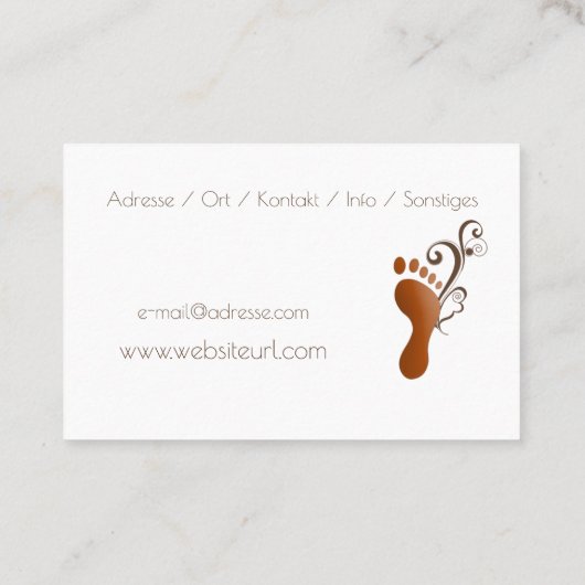 Fusspflege Podologe Visitenkarte (Rückseite)