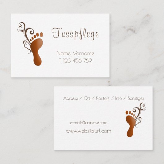 Fusspflege Podologe Visitenkarte (Vorne/Hinten)