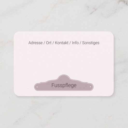 Fusspflege Podologe Visitenkarte (Rückseite)