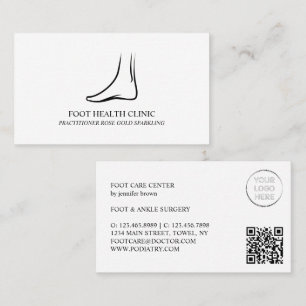 Fußpflege Podologie Praktiker Arzt Logo QR-Code Visitenkarte