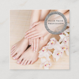Fußpflege-Salon für Damen Pediküre und Maniküre Quadratische Visitenkarte