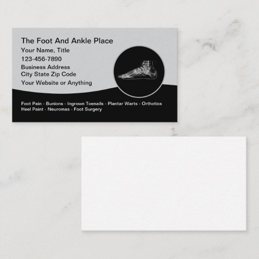 Fußpflege und Knöchelarzt Visitenkarte (Vorne/Hinten)