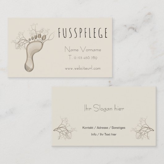 fußpflege visitenkarte (Vorne/Hinten)