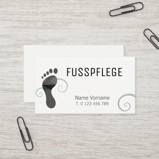 fusspflege visitenkarte (Vorderseite/Rückseite Beispiel)