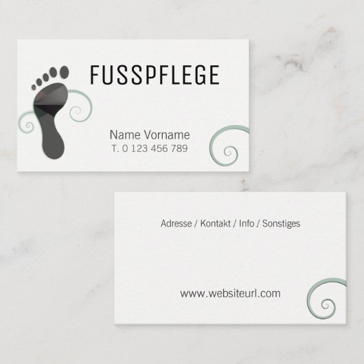 fusspflege visitenkarte (Vorne/Hinten)