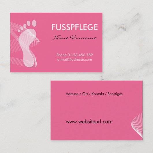 fusspflege visitenkarte (Vorne/Hinten)