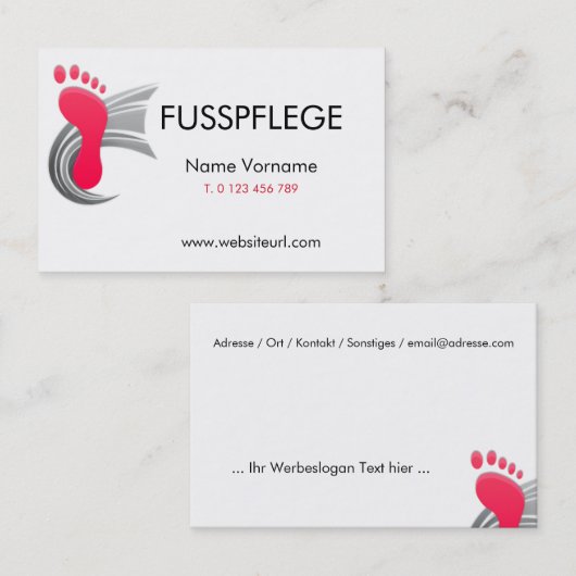 fusspflege visitenkarte (Vorne/Hinten)
