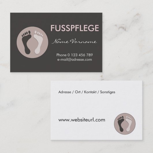 fusspflege visitenkarte (Vorne/Hinten)