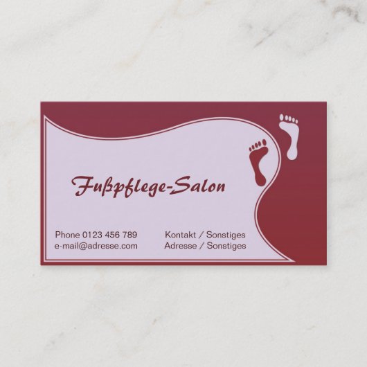 fußpflege visitenkarte (Vorderseite)