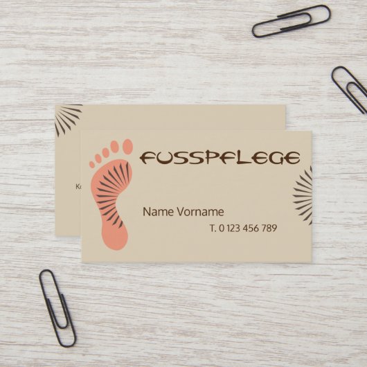 fusspflege visitenkarte (Vorderseite/Rückseite Beispiel)
