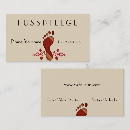 fußpflege visitenkarte (Vorne/Hinten)