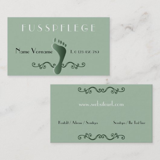 fußpflege visitenkarte (Vorne/Hinten)