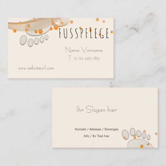 fußpflege visitenkarte (Vorne/Hinten)