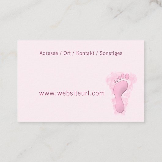 Fusspflege Visitenkarte (Rückseite)