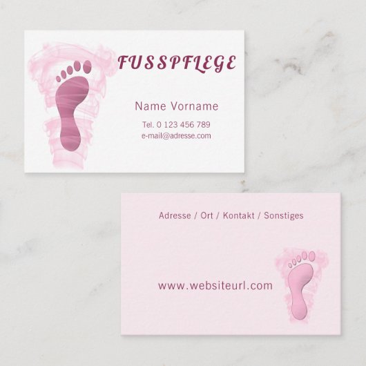Fusspflege Visitenkarte (Vorne/Hinten)