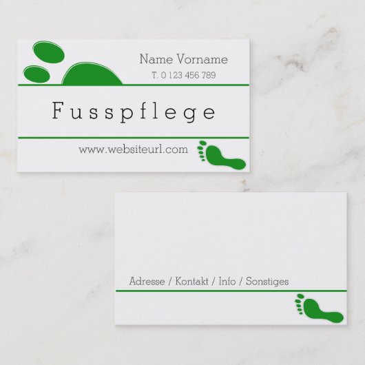 fusspflege visitenkarte (Vorne/Hinten)