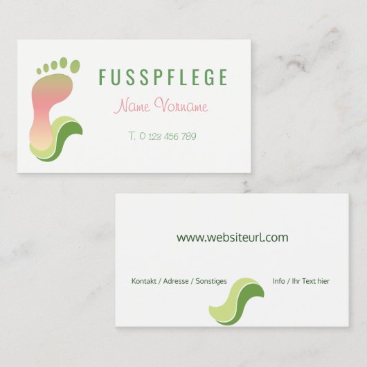 fußpflege visitenkarte (Vorne/Hinten)
