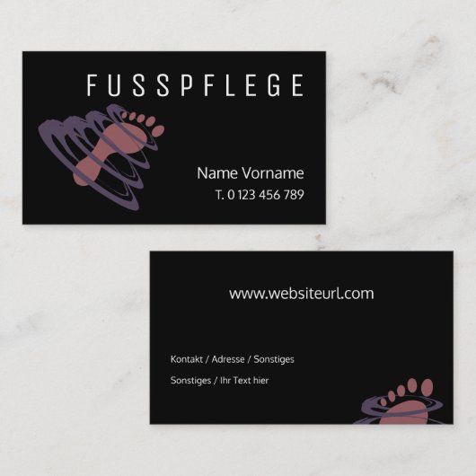 fußpflege visitenkarte (Vorne/Hinten)