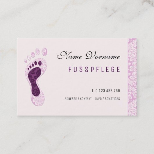 fusspflege visitenkarte (Vorderseite)