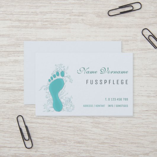fusspflege visitenkarte (Vorderseite/Rückseite Beispiel)