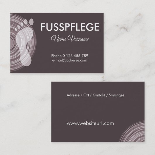 fusspflege visitenkarte (Vorne/Hinten)