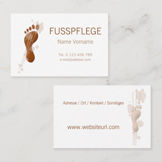 Fusspflege Visitenkarte (Vorne/Hinten)