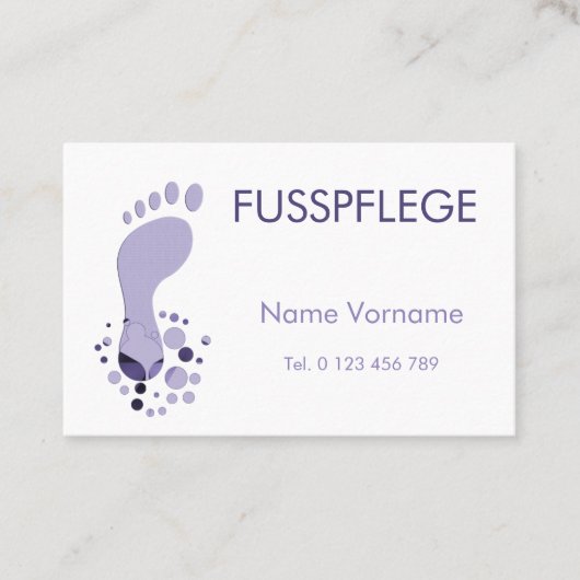 Fusspflege Visitenkarte (Vorderseite)