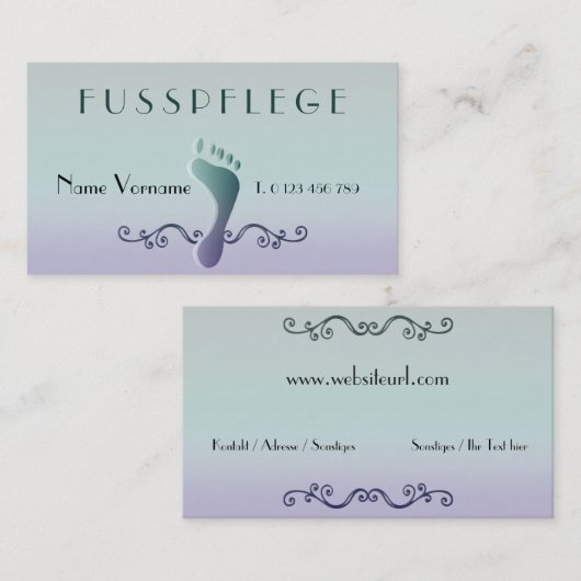 fußpflege visitenkarte (Vorne/Hinten)