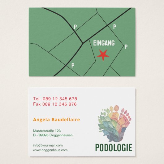 Fußpflegende Podologie Visitenkarten (Vorne & Hinten)