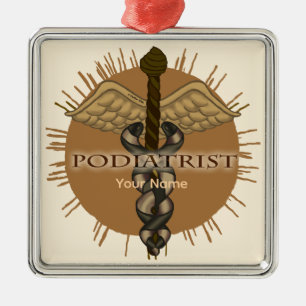 Fußpfleger Caduceus Premium Quadratische Verzierun Ornament Aus Metall