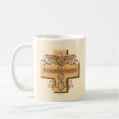 Fußpfleger Kreuz Caduceus Kaffeetasse (Links)