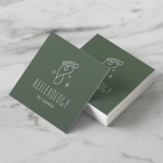 Fußreflexzonenmassage WELLNESS-CENTER Massage Ther Quadratische Visitenkarte