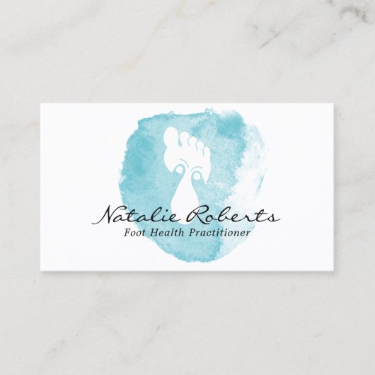 Fußreflexzonenmassage Wellness-Center Wasserfarben Visitenkarte (Vorderseite)
