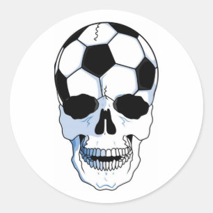 Fußschädel (Fußball-Schädel) Runder Aufkleber