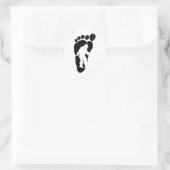 Fußspur Runder Aufkleber (Tasche)