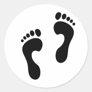 Fußspuren 2 runder aufkleber