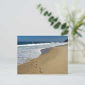 Fußspuren am Strand, in Mabibi, in Thongaland Postkarte (Stehend Vorderseite)