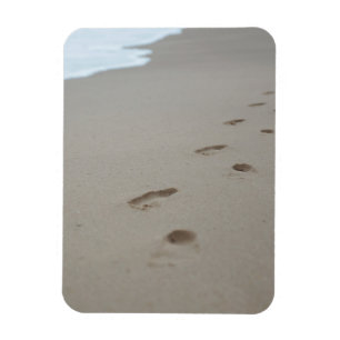 Fußspuren am Strand von Mosambik Magnet