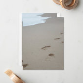 Fußspuren am Strand von Mosambik Mitteilungskarte (Vorderseite/Rückseite Beispiel)