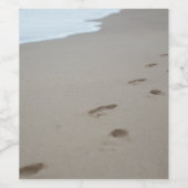 Fußspuren am Strand von Mosambik Weinetikett (Einzelnes Label)