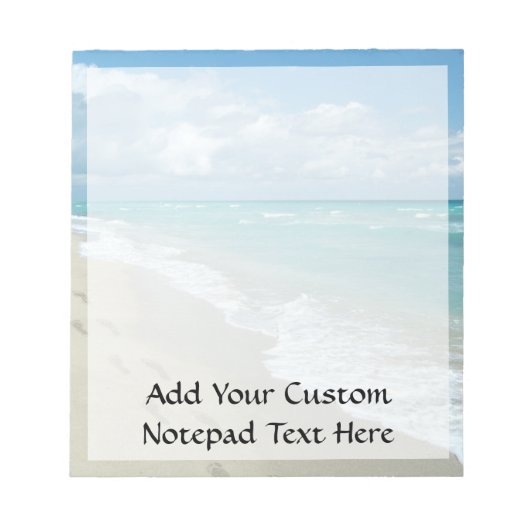 Fußspuren am weißen Sandstrand, Landschaftliches A Notizblock (Vorderseite)