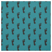 Fußspuren Aquamariner Schwarz Stoff (Muster)