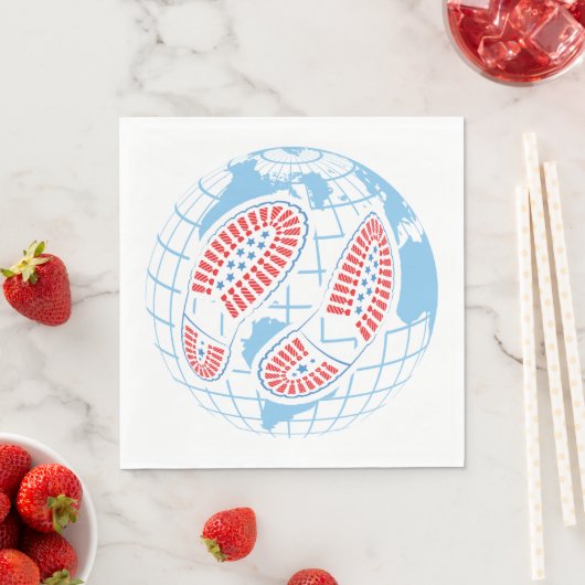 Fußspuren auf der Erde Serviette (Beispiel)