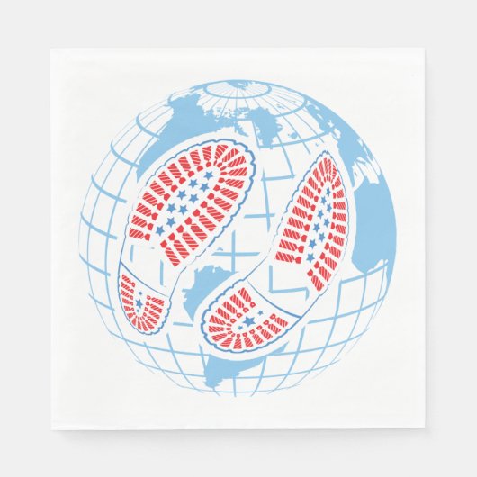 Fußspuren auf der Erde Serviette (Vorderseite)